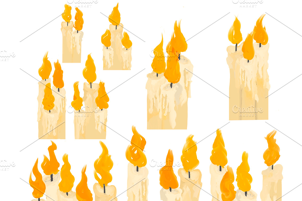 Set of hand drawn candles, an Illustration by Courtney Leigh creates (Photo 2 of 3)