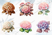 Watercolor Spring Hydrangea Flowers, a Graphic by designcity5 (Thumbnail 3 of 5)