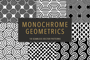 18 Monochrome Geometric Patterns