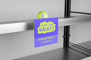 Wobbler Shelf Talker Mockup Square, an Advertising Mockup by Farabion Studio