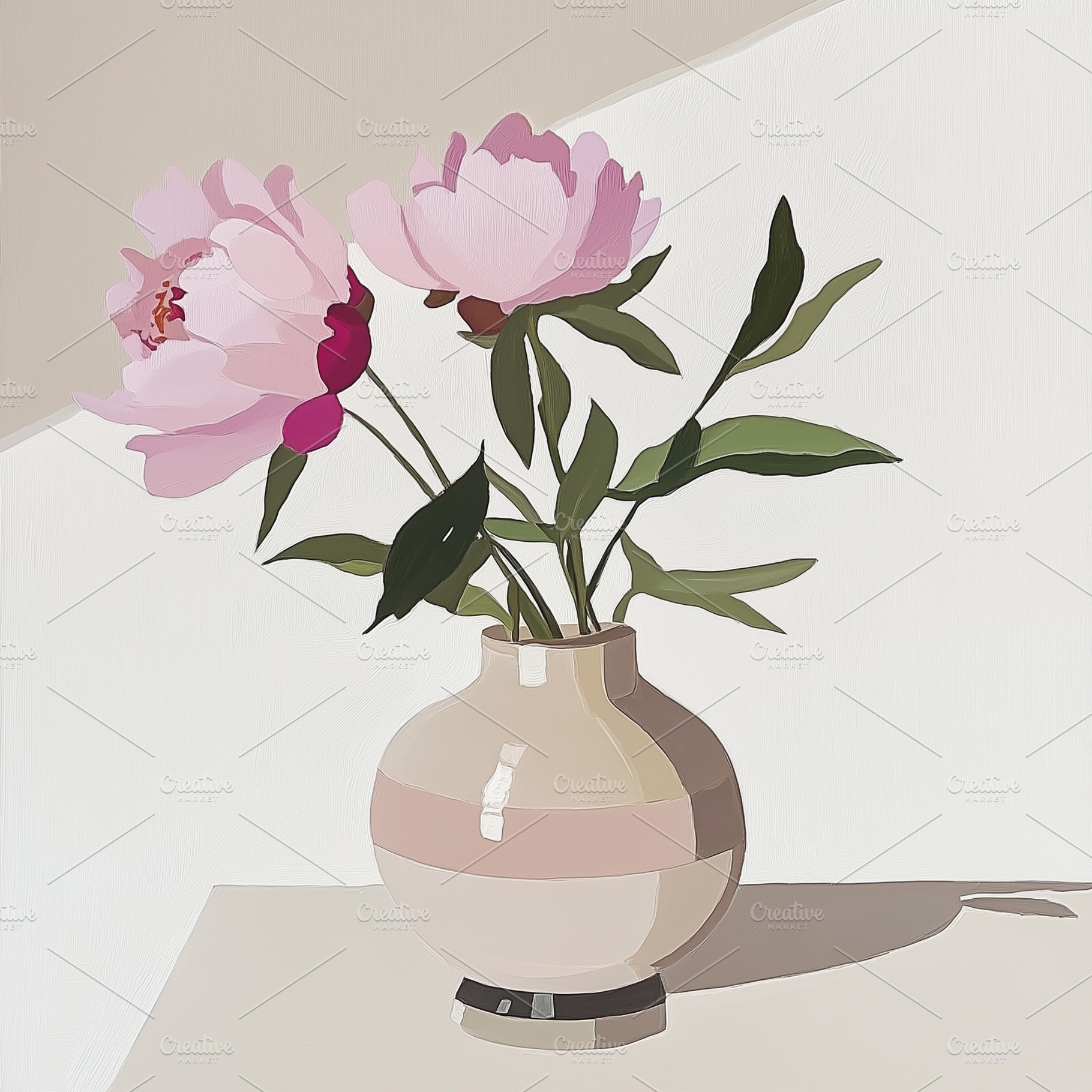 Red peony in a clear circular jar, an Abstract Photo by Imaginarium