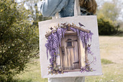 Watercolor Spring Door Clipart PNG, an Illustration by Canvas Craft (Thumbnail 7 of 7)