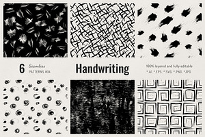 Handwriting. 6 Seamless Patterns, a Pattern Graphic by le-genda