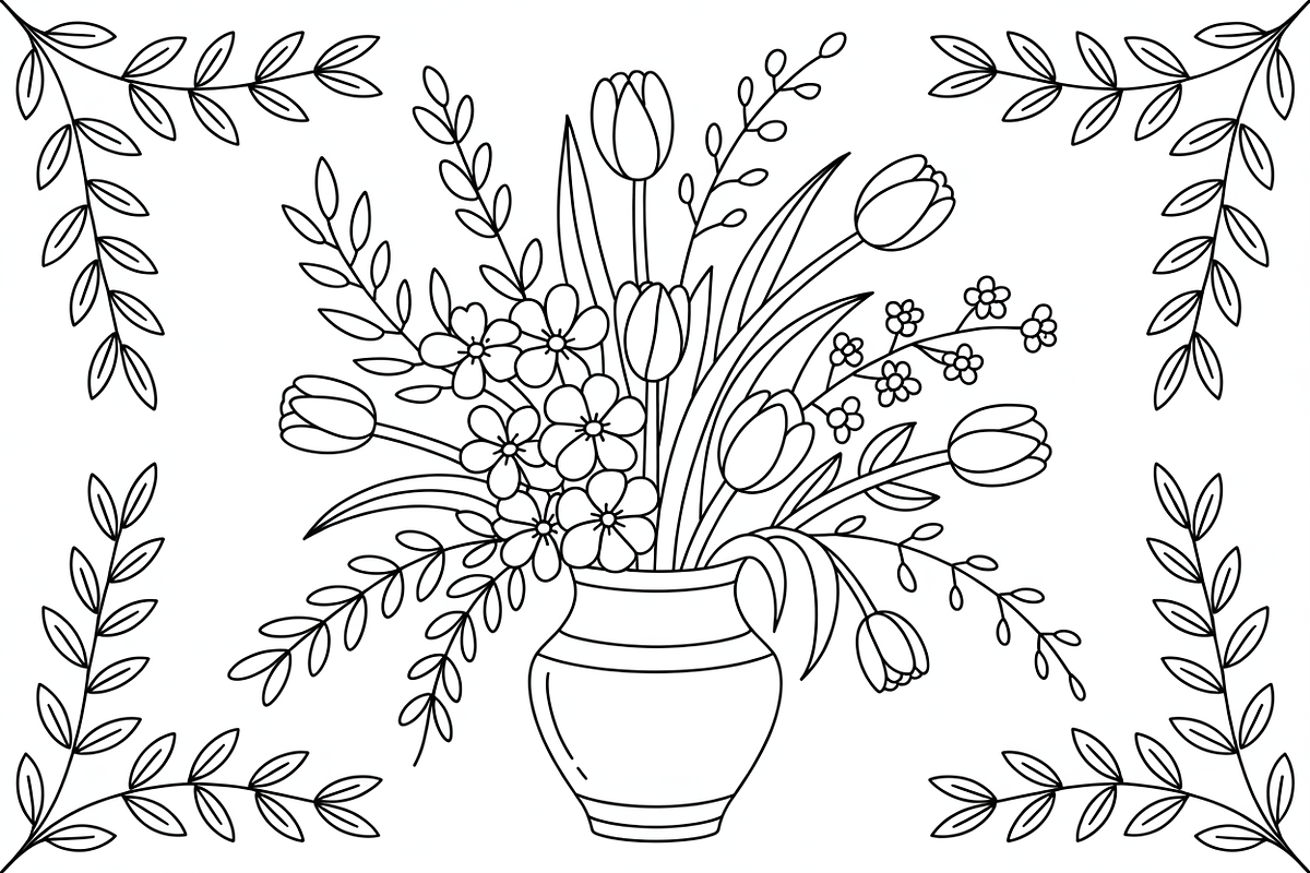 Floral  Bouquet Coloring Book, a Graphic by balal (Photo 3 of 11)