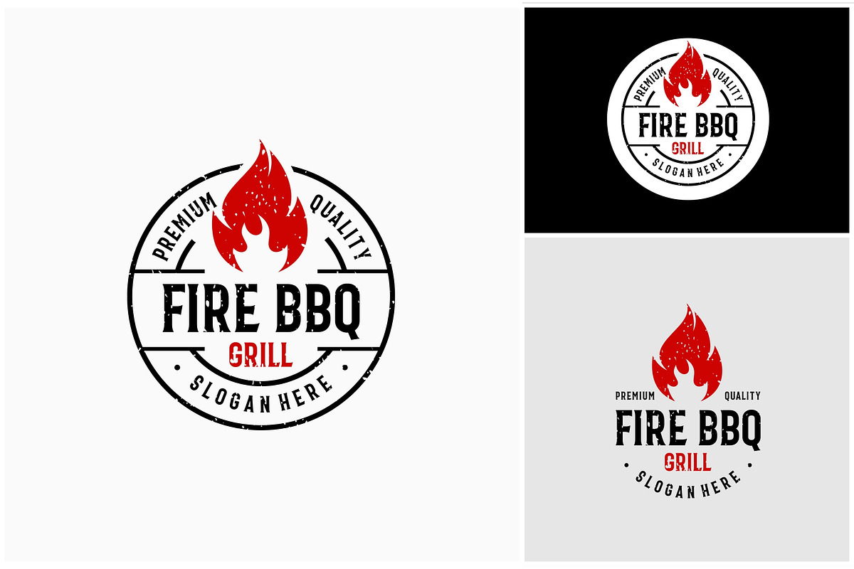 Fire BBQ Grill Rustic Vintage Logo, a Branding & Logo Template by ika trisiana (Photo 1 of 2)