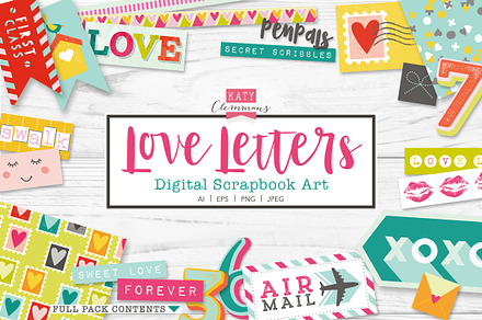 Love Letters digital scrapbook art