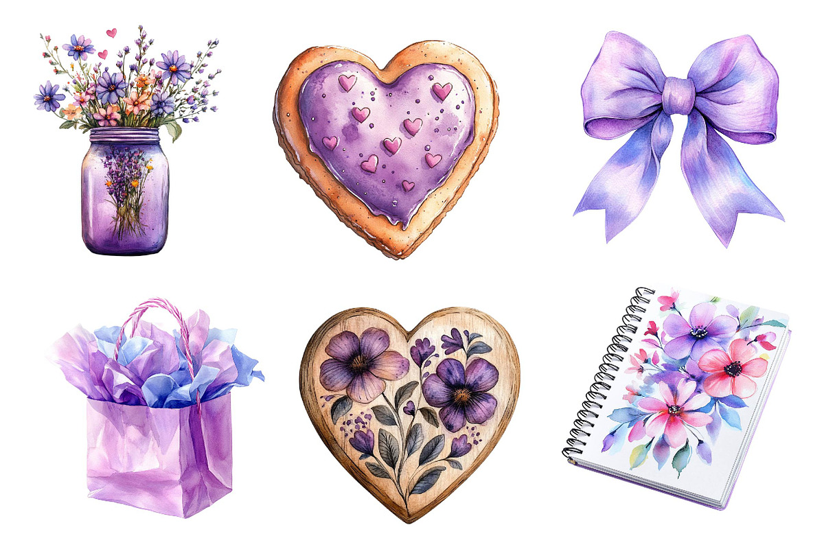Purple Mother's Day Clipart, an Illustration by Dream Creation (Photo 6 of 6)