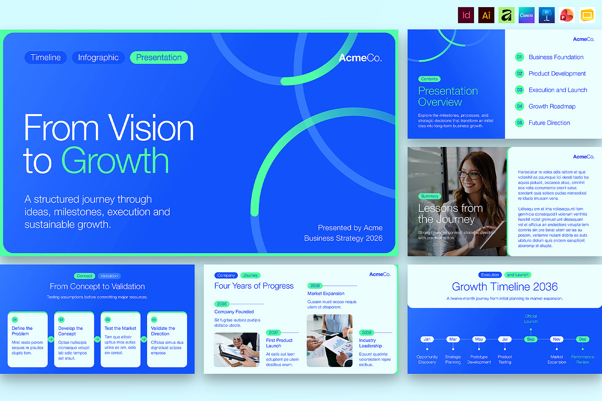 Timeline Infographic Presentation, a Presentation Template by BrandPacks (Photo 1 of 7)