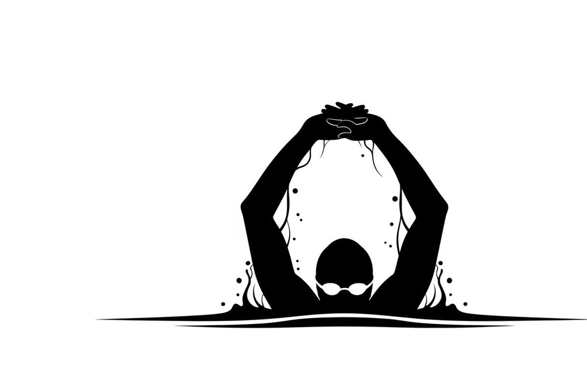 A dynamic Swimming Action Silhouette, an Illustration by Amazin_art (Photo 9 of 31)