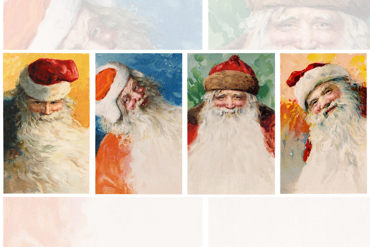 Xmas Santa Set - The Big Four, an Illustration by Betty Nane