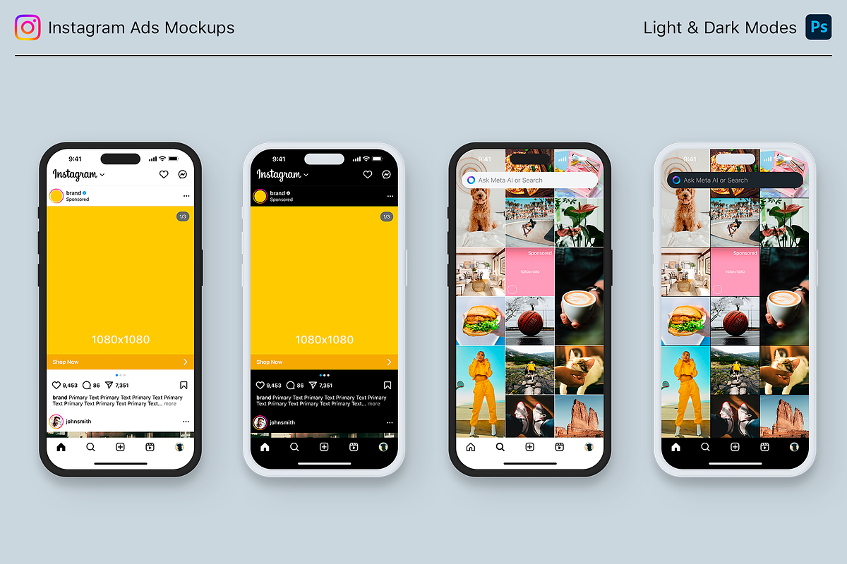 Instagram Ads Mockups, a Social Media Template by lprdesigns (Photo 5 of 6)