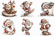 Funny Christmas Santa Clipart, an Illustration by Libby Wishes (Thumbnail 5 of 7)