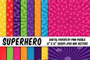 Superhero Backgrounds or Papers, a Pattern Graphic by PinkPueblo (Thumbnail 1 of 2)