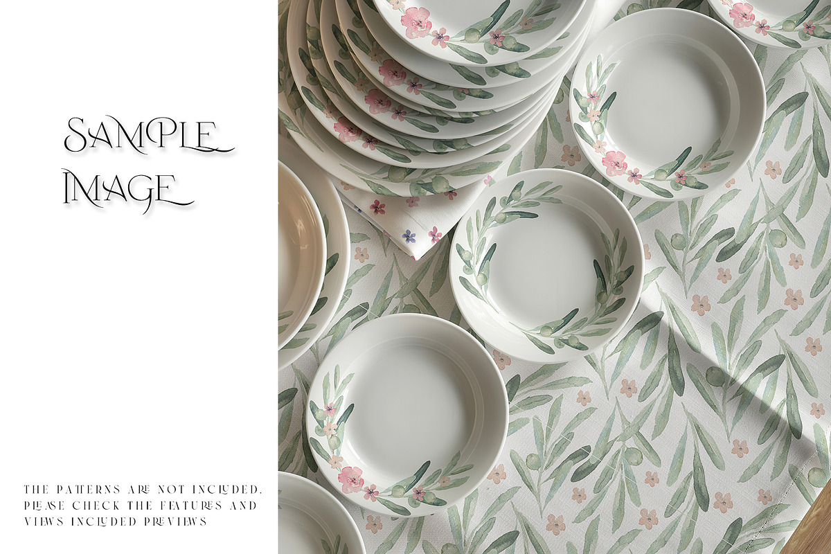 2 Types of Plates Tablecloth Napkin, a Household Mockup by mock-ups (Photo 5 of 11)