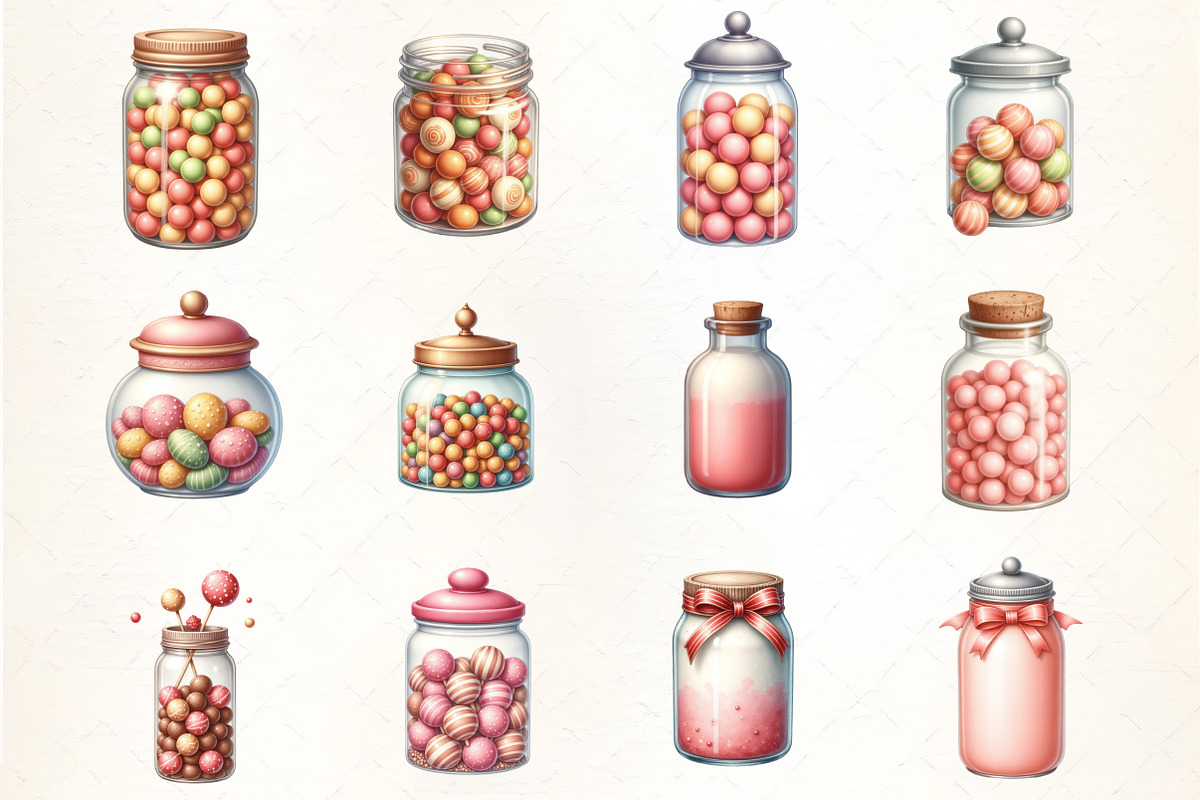 Candy Jar Clipart, an Illustration by CrexoraLab (Photo 2 of 5)