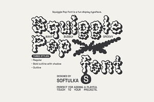 Squiggle Pop Font - Fun Display Type, a Handwritten Font by softulka