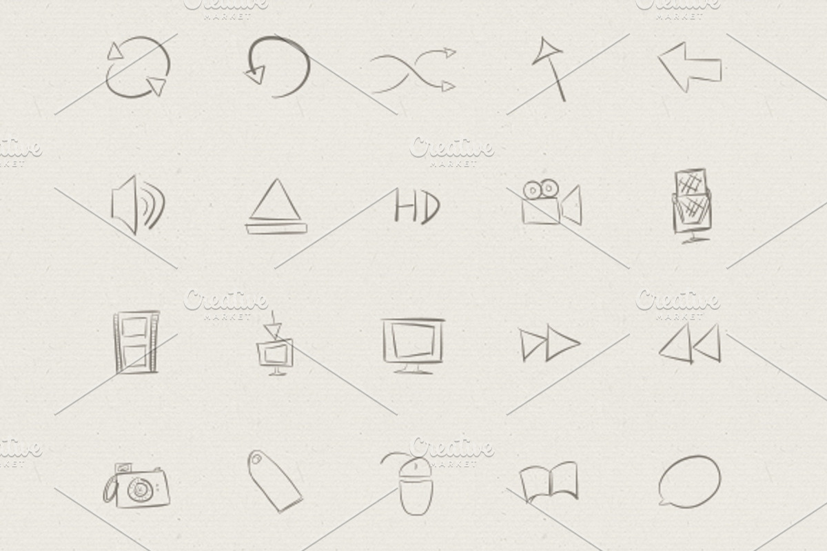 80 Hand Drawn Vector Icons, an Icon by Jamie Pickering (Photo 2 of 5)