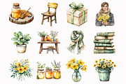 Watercolor Honey Garden Clipart, an Illustration by Design Market (Thumbnail 3 of 5)