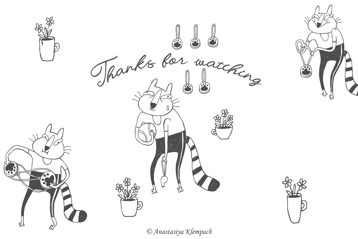 Hand-Drawn Cat Doodle Bundle, an Education Illustration by Anastasiya Klempach (Photo 10 of 10)