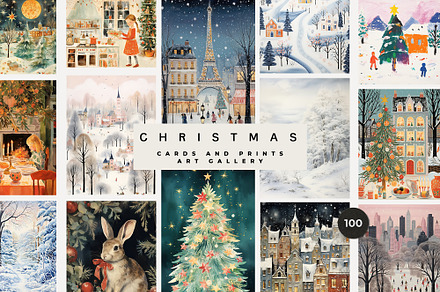 -30% CHRISTMAS CARDS / PRINTS, a Background Graphic by Lana Elanor
