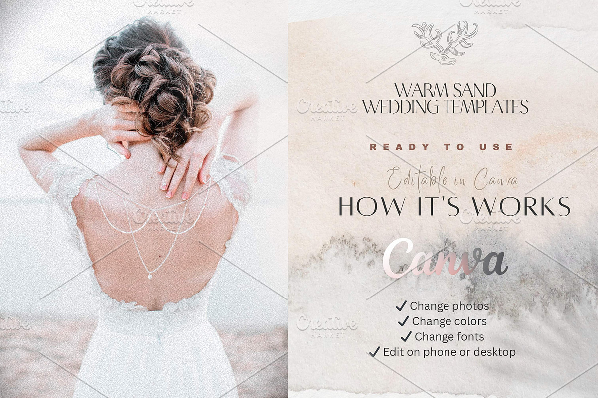 Sand Wedding Canva Templates Bundle, a Templates & Theme by Alisa Mikibith Art (Photo 7 of 7)