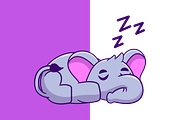 Cute Elephant Sleeping Cartoon, an Animal Illustration by Artstorystudio (Thumbnail 2 of 3)