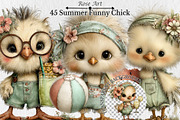 Summer Funny Chick Clipart, a Seasonal Illustration by Rose Art (Thumbnail 1 of 6)