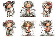 Easter Girl and Bunny Watercolor PNG, an Illustration by CraftArtStudio (Thumbnail 3 of 6)