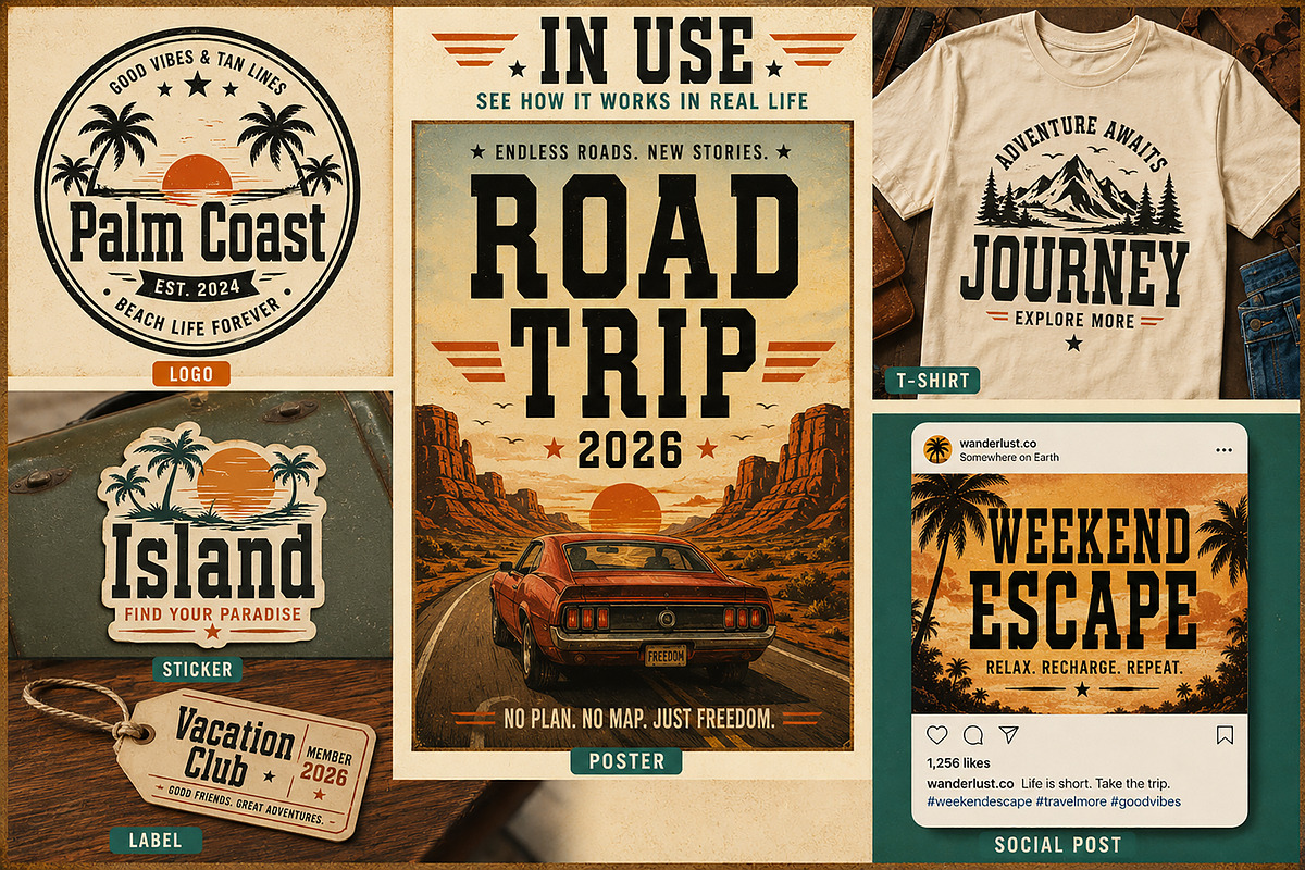 Vacation, a Serif Font by Wow Magic (Photo 2 of 9)