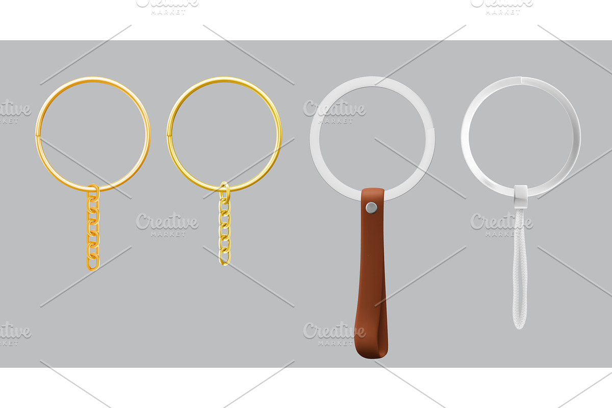 Keychain rings with chains, an Object Illustration by art PVP - market
