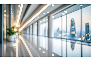 Bright, clean modern office hallway, an Architecture Photo by Igor Tichonow