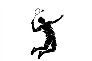 60 Badminton Player Smash Silhouette, a Person Illustration by Amazin_art (Thumbnail 32 of 42)