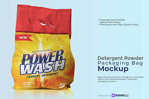 Washing Powder Bag Packaging Mockup