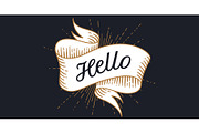 Hello. Banner ribbon, an Object Illustration by Foxys Graphic (Thumbnail 1 of 3)
