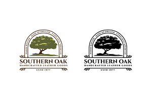 Vintage Style Oak Tree Logo