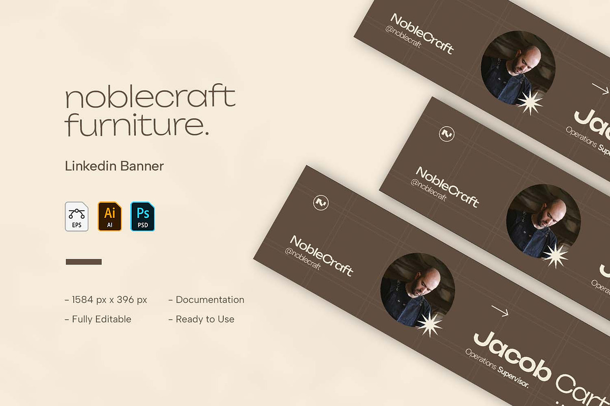 Noblecraft Furniture Linkedin Banner, a Social Media Template by VUNIRA (Photo 1 of 3)