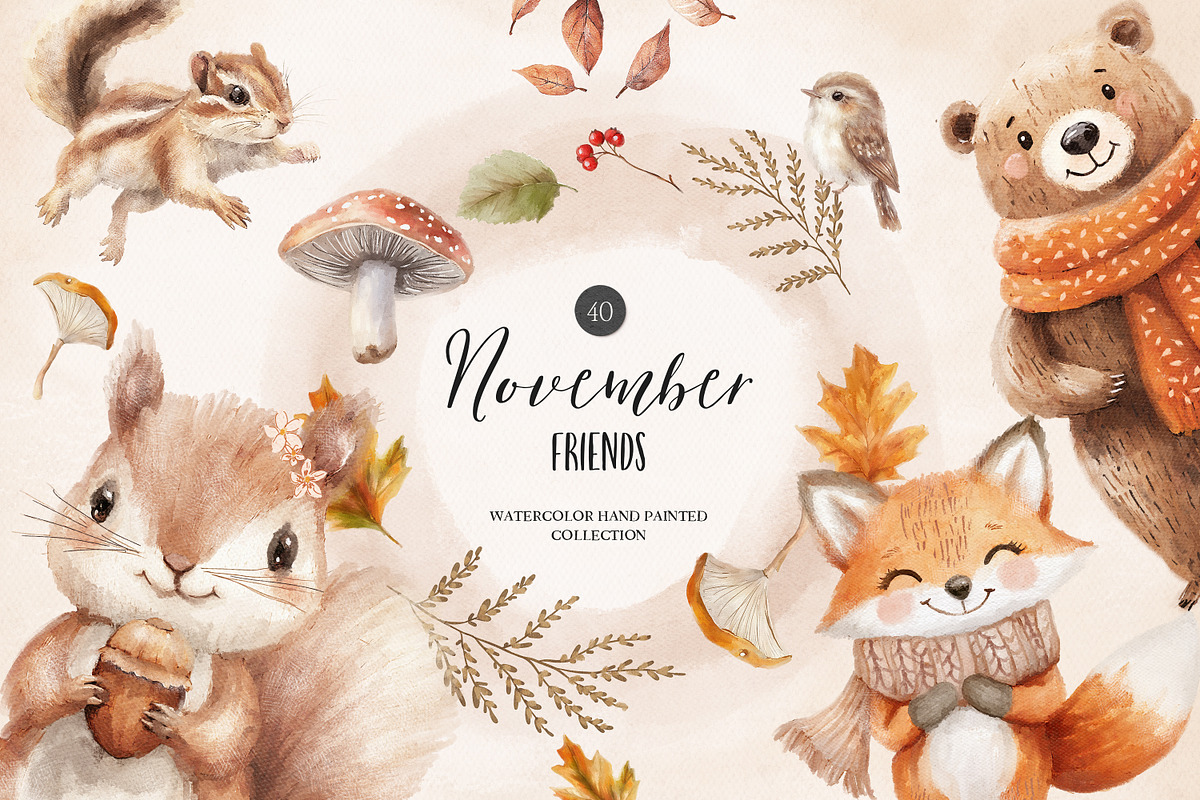 November Friends - Woodland, a Seasonal Illustration by Isabelle Salem (Photo 1 of 9)