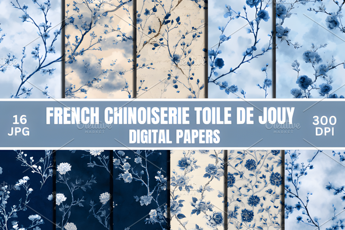 Chinoiserie Toile De Jouy Seamless, a Pattern Graphic by Ink Gallery (Photo 1 of 6)