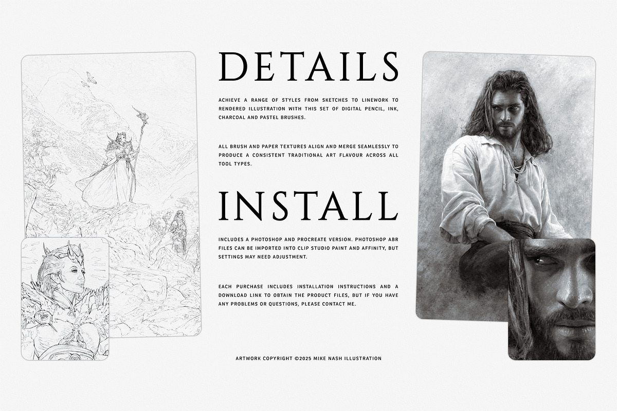 Drawing Essentials Digital Brushes, a Brush Add-On by Mike Nash Illustration (Photo 4 of 5)