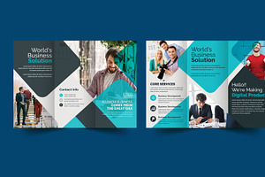 Corporate Tri-fold Brochure- Blue