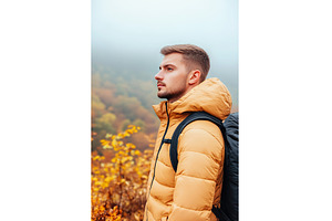 Young Caucasian Man Hiking in, a Person Photo by Lermont51