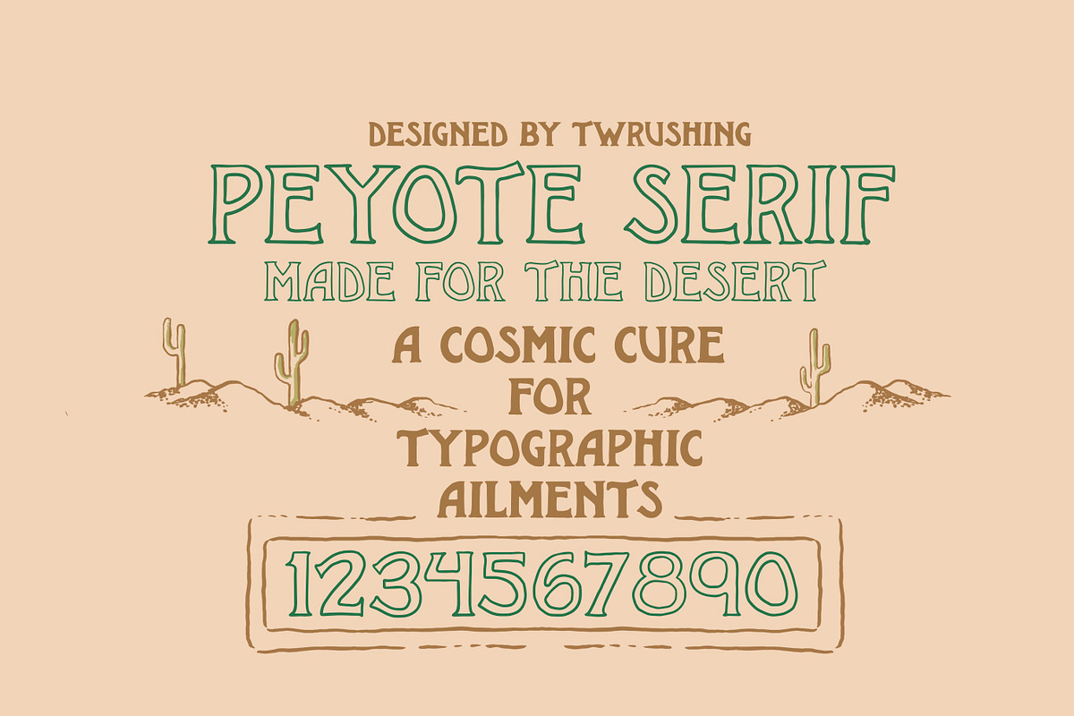Peyote Serif - Designed by TWRUSHING, a Serif Font by TWRUSHING (Photo 1 of 2)