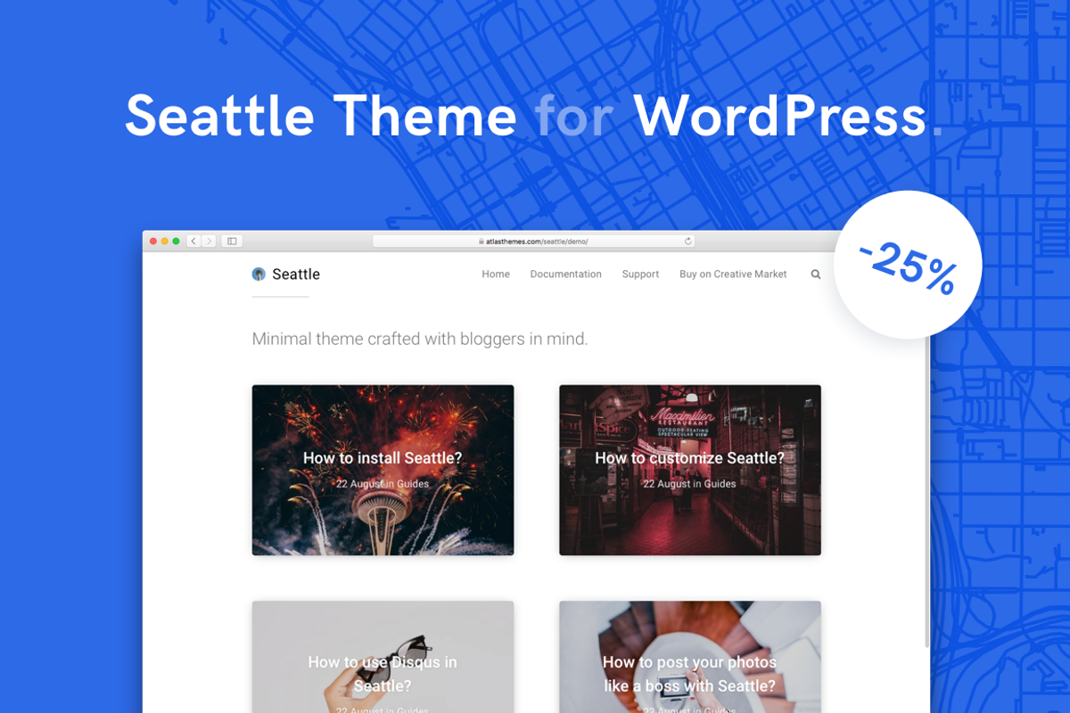 Seattle – WordPress Theme, a WordPress Template by Atlas Themes (Photo 1 of 4)