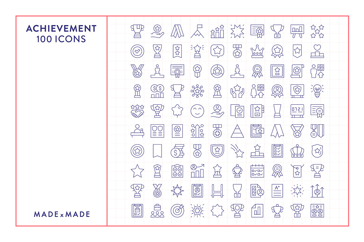 Achievement Icons, an Outline Icon by Made by Made (Photo 5 of 7)