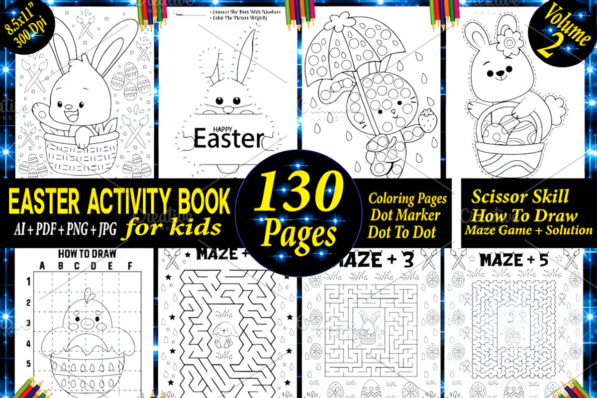 Full Easter Activity Book for Kids, a Seasonal Illustration by Ink Gallery (Photo 3 of 6)
