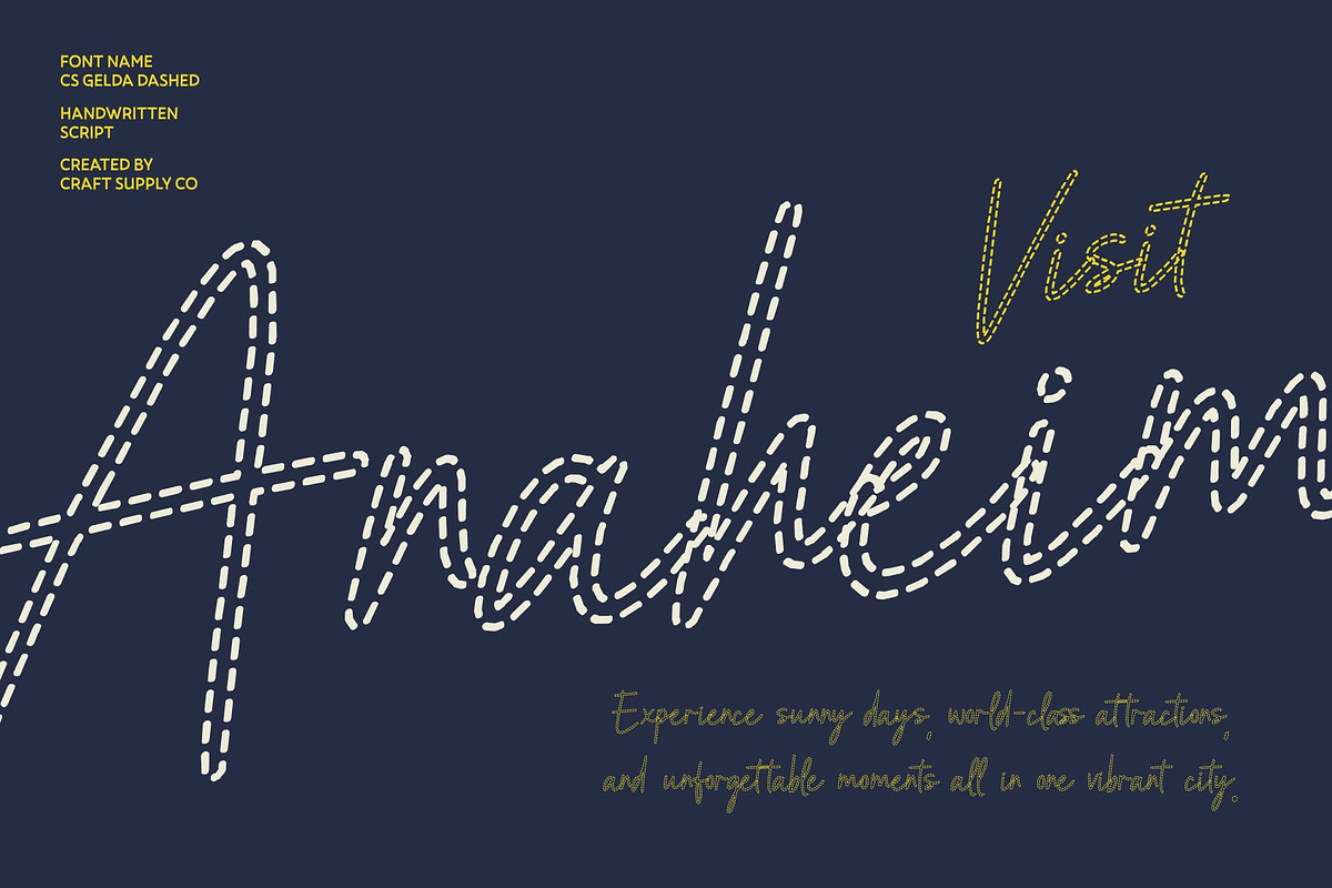 CS Gelda Dashed, a Script Font by Craft Supply Co. (Photo 6 of 8)