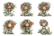 Whimsical summer mermaid clipart, an Illustration by SinaCreation (Thumbnail 7 of 11)