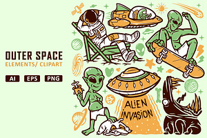 Set of outer space elements