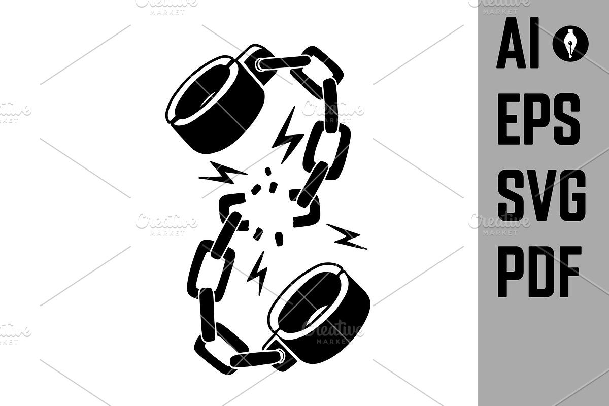 Illustration of Broken shackles, an Object Graphic by Vectorhight