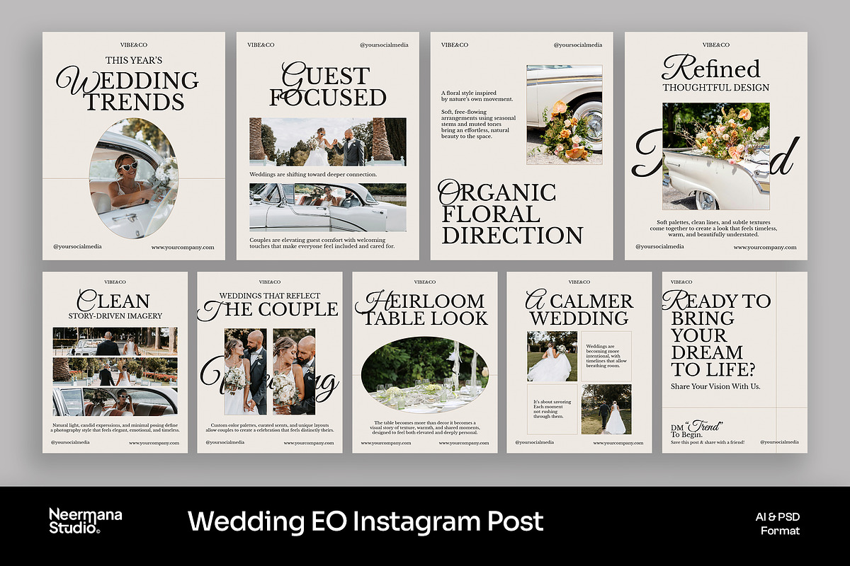 White Minimal Wedding Instagram Post, a Social Media Template by Neermana (Photo 1 of 4)